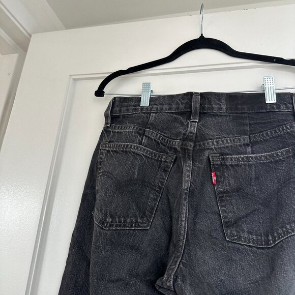 Levi's Altered Straight Cropped Jeans High Rise Black Denim Sz 26 - Picture 12 of 12